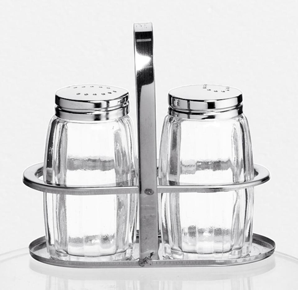 Kryddställ 2-del , rostfri/glas Ö