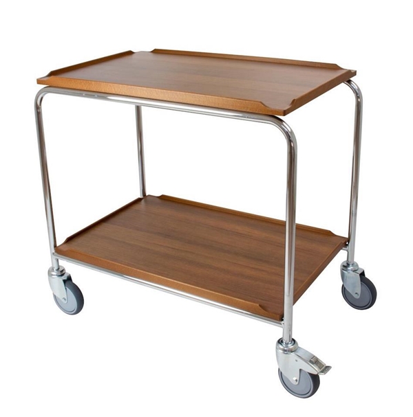 Minirullbord, teak 60x40cm 2 hyllor - Hallin