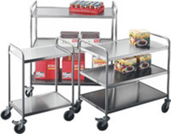 Storköksvagn, rostfri 80x52cm 2 hyllor - Hallin