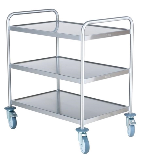 Storköksvagn, rostfri 90x55cm 3 hyllor - Hallin