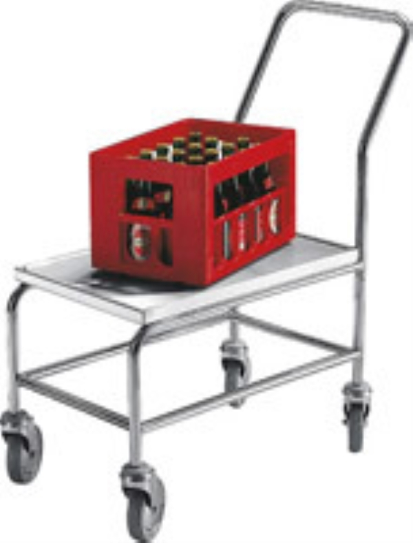 Platåvagn rostfri hög skiva, 60x40cm 82x44x95cm - Hallin