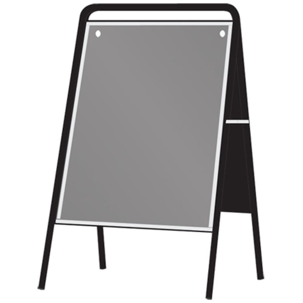 Gatupratare svart stål, 50x70cm magnetförsl plastfront - Promotion