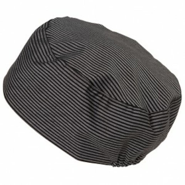 Bagarmössa, S/M randig svart/grå bom/pol  - Segers