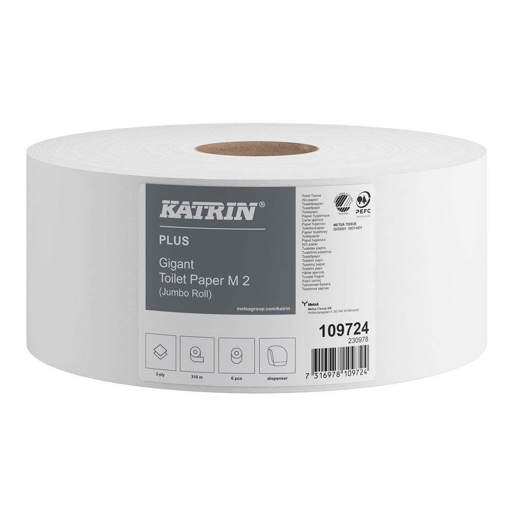Toalettpapper 2-Lag Gigant - Katrin Plus 310m 1,14kg - 6 st