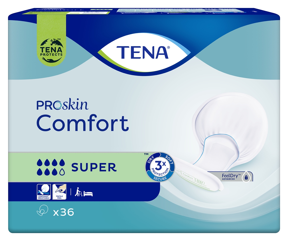 Inkontinensskydd för fixering i byxa - TENA Comfort Super andningsb - 72 st