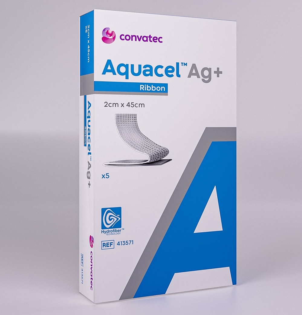 Gelbildande silverförband Aquacel Ag+ Extra - 2x45cm tamponad - 5 st