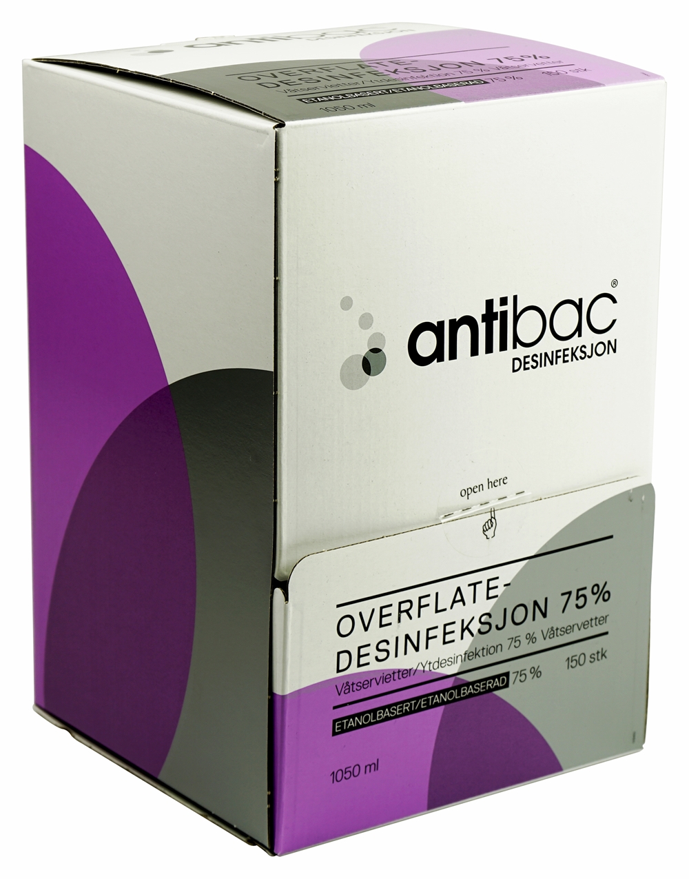 Ytdesinfektionsservett Antibac - 75% 17x22cm styckförpackad - 150 st