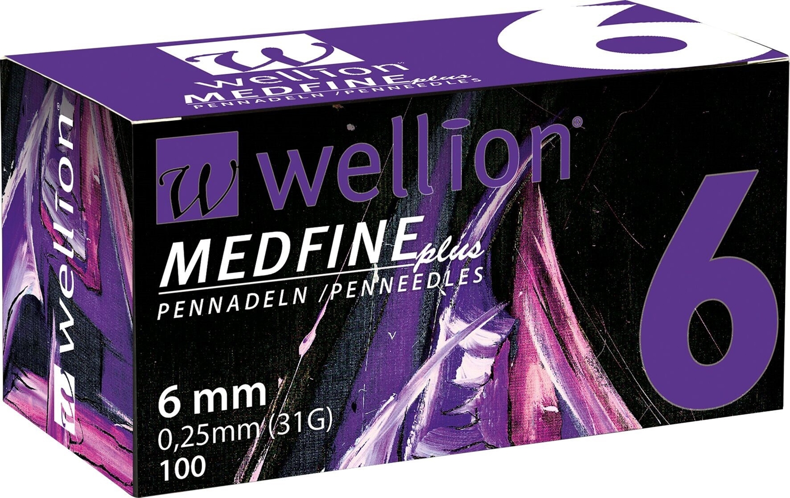 Pennkanyl Wellion Medfine plus - 31 G (0,25mm) x 6mm lila - 100 st