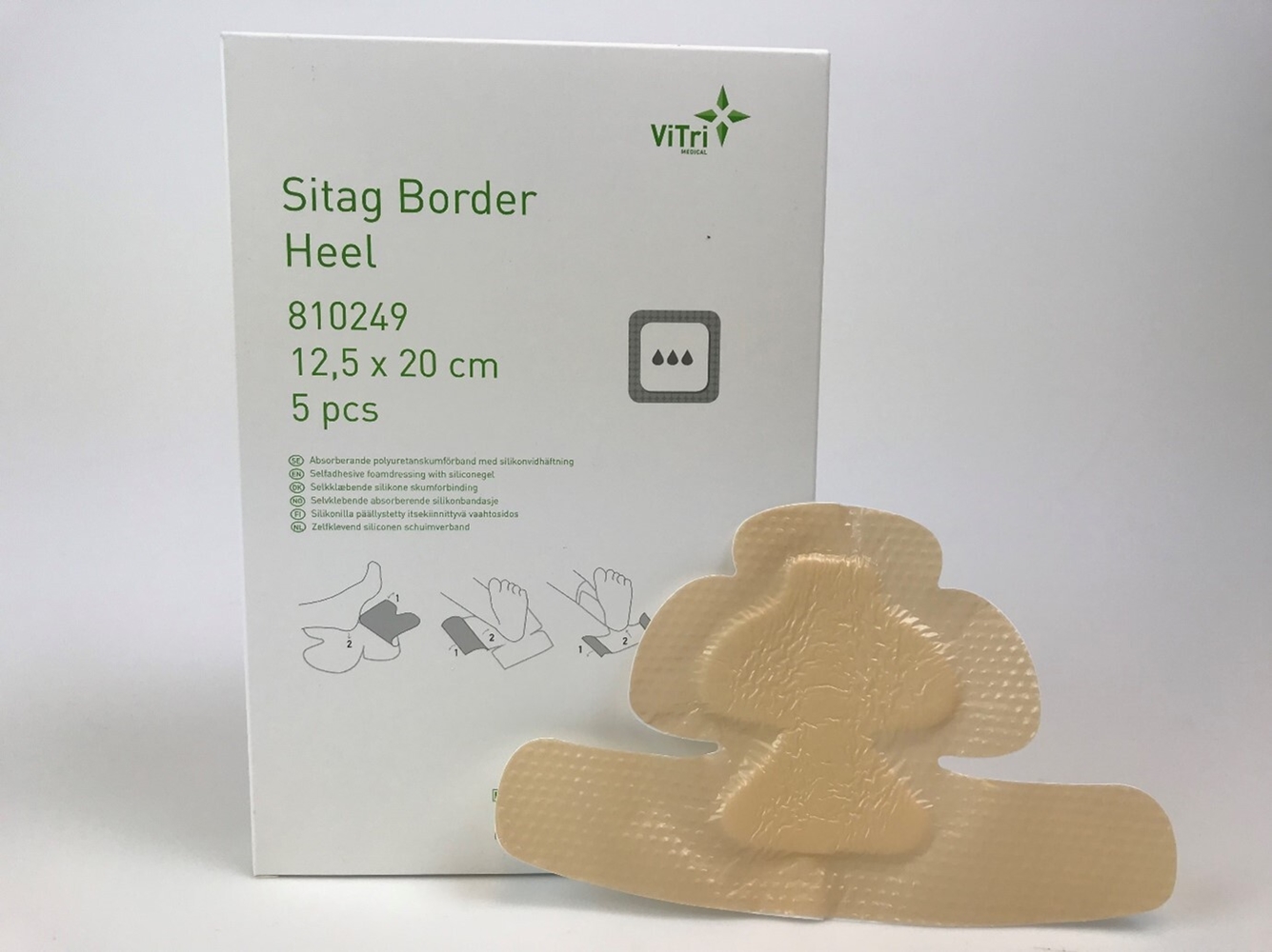 Skumförband silikon Sitag Border - 12,5x20cm Häl Border - 5 st