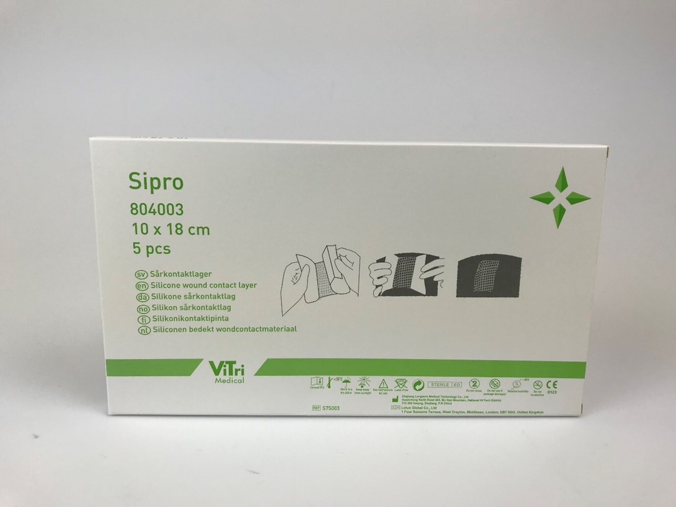 Silikonkompress Sipro - 10x18cm - 5 st/förp.