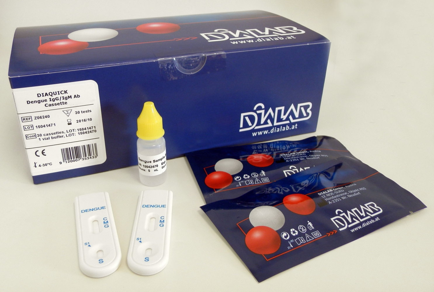 Test Dengue IgG/IgM Dialab - kassett 30 tester/fp  - 30 st
