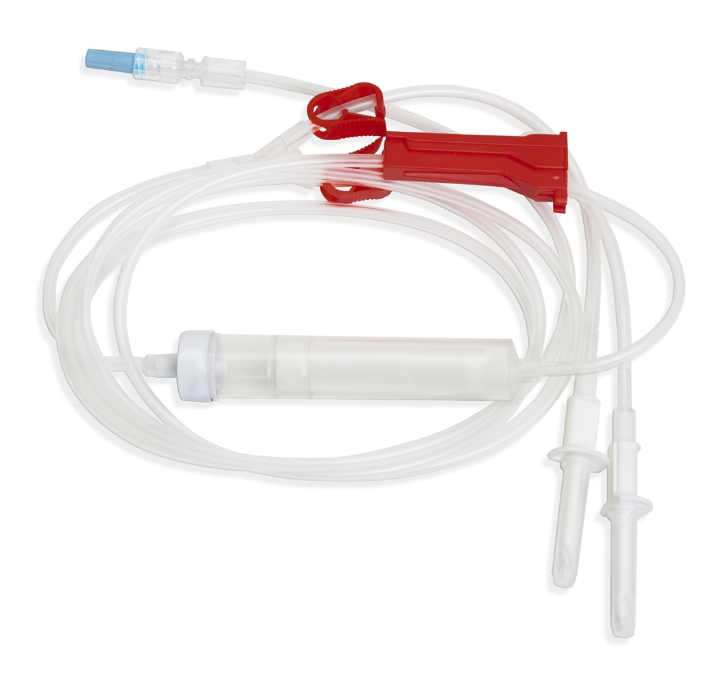 Transfusions agg evercare - 180cm dubbel spike PVC-fri - 60 st