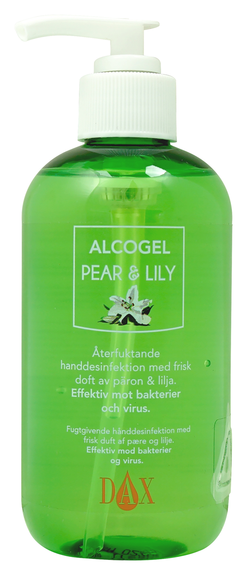 Handdesinfektion Dax Alcogel - pear/lily 250ml - 8 st/förp.
