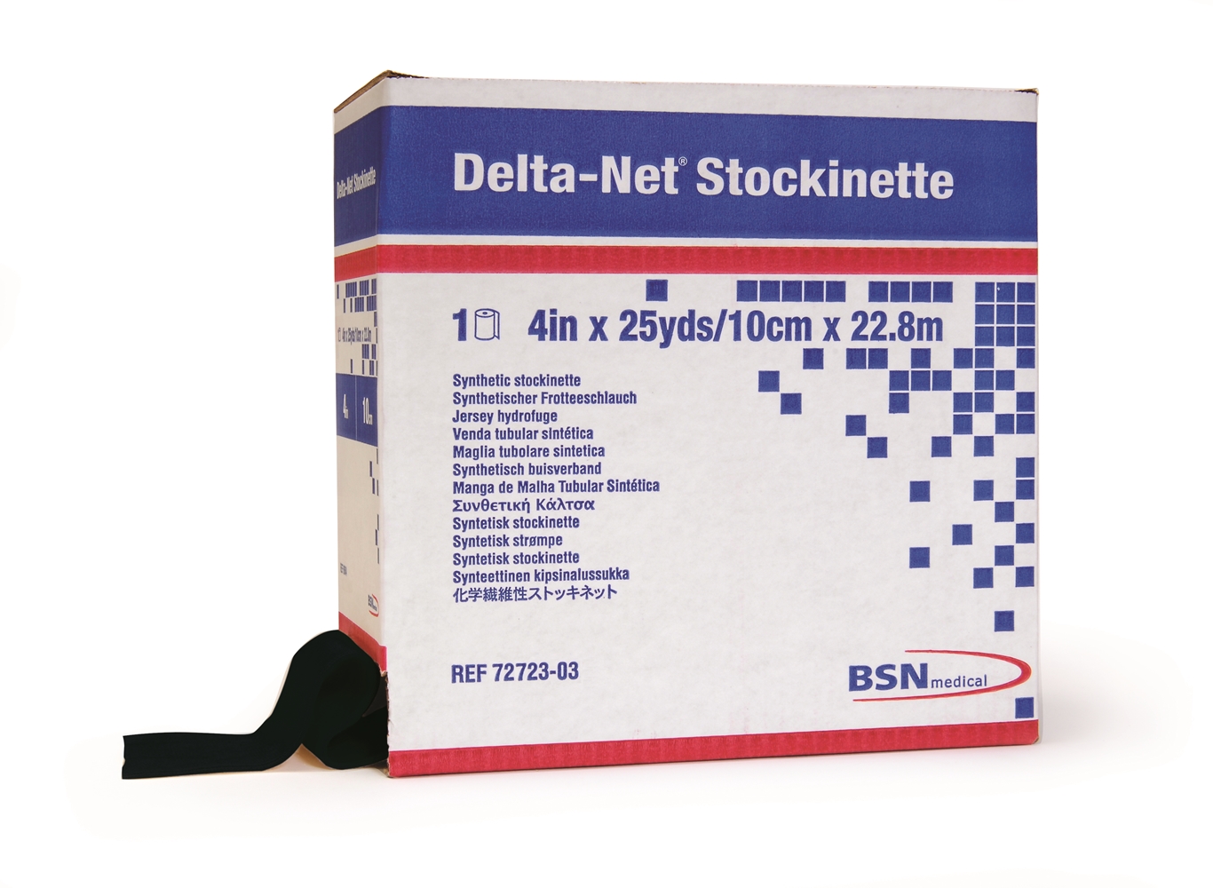 Polsterstrumpa Delta-Net - 2,5cmx23m Stockinette svart