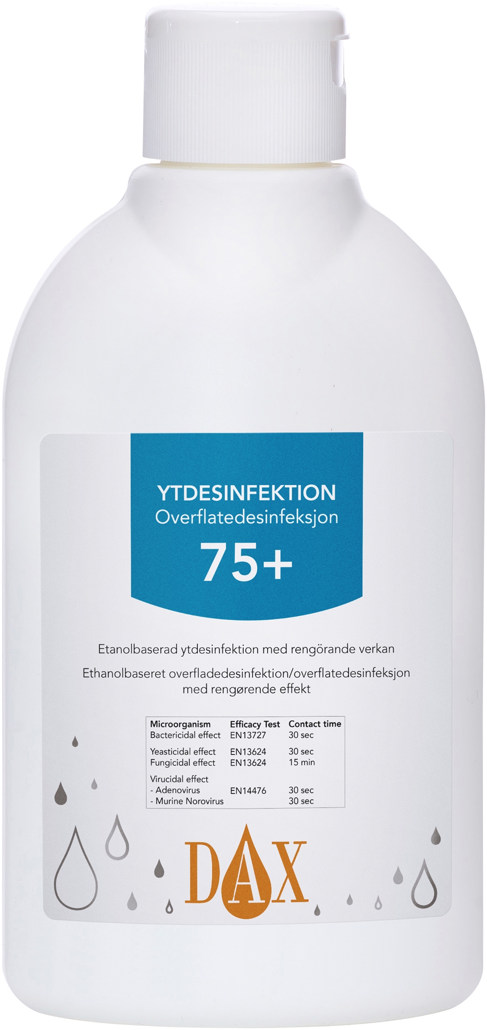 Ytdesinfektion DAX 75+ etanol - 300ml med tensid