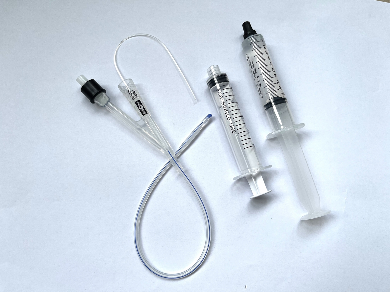 Kateter 2-vägs med spruta UnoQuip, 5ml ch10 31cm silikon Nel - UnoQuip