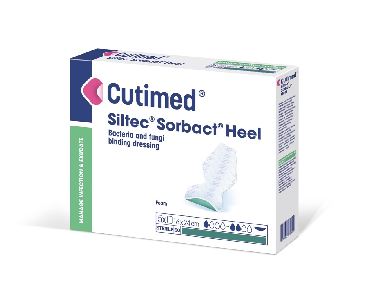 Bakteriebindande skumförband Cutimed Siltec Sorbact