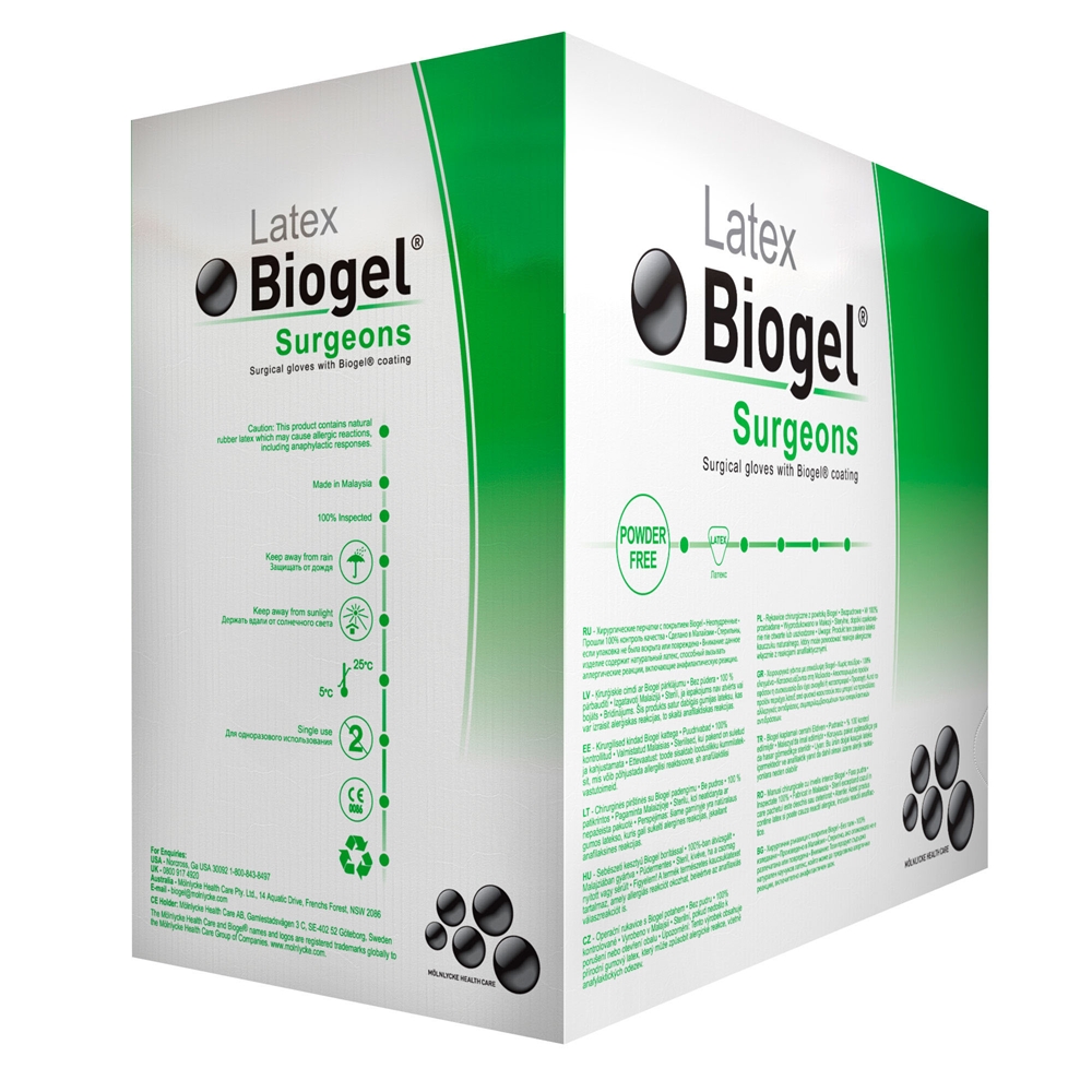 Handskar op Biogel - 6,5 Surgeons - 50 par