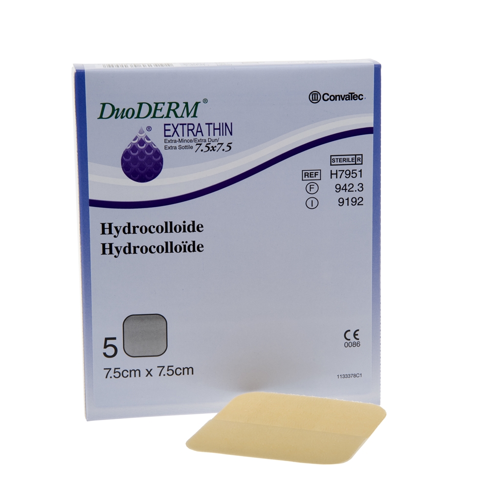 Hydrokolloidförband DuoDERM Extra Thin - 7,5x7,5cm - 5 st/förp.