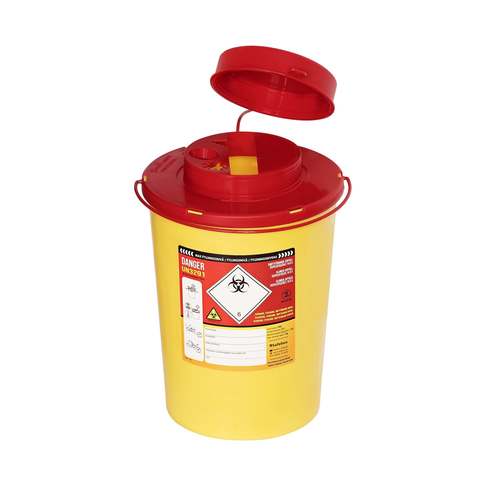 Kanylburk SafeBox - 2,2L UN med etikett