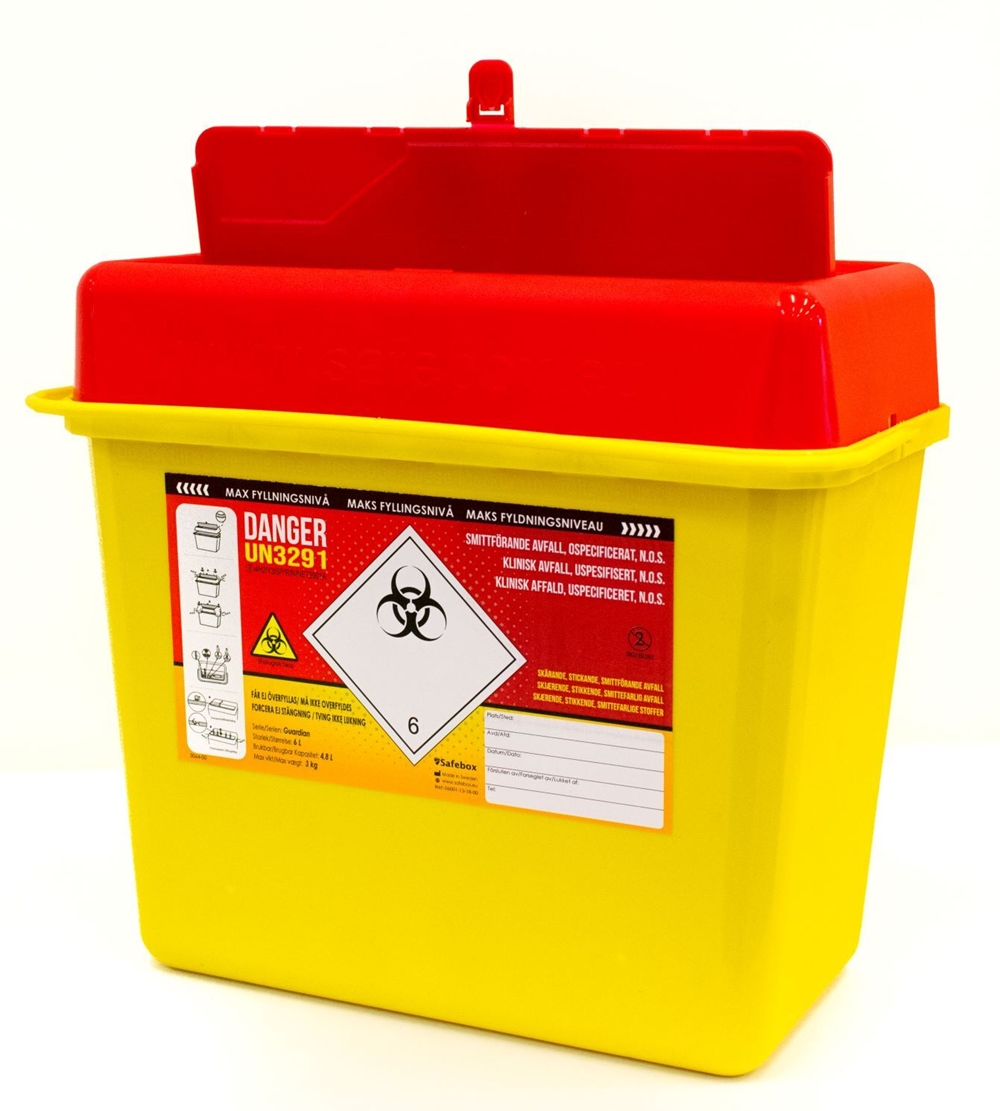 Kanylburk SafeBox - 6L UN med etikett