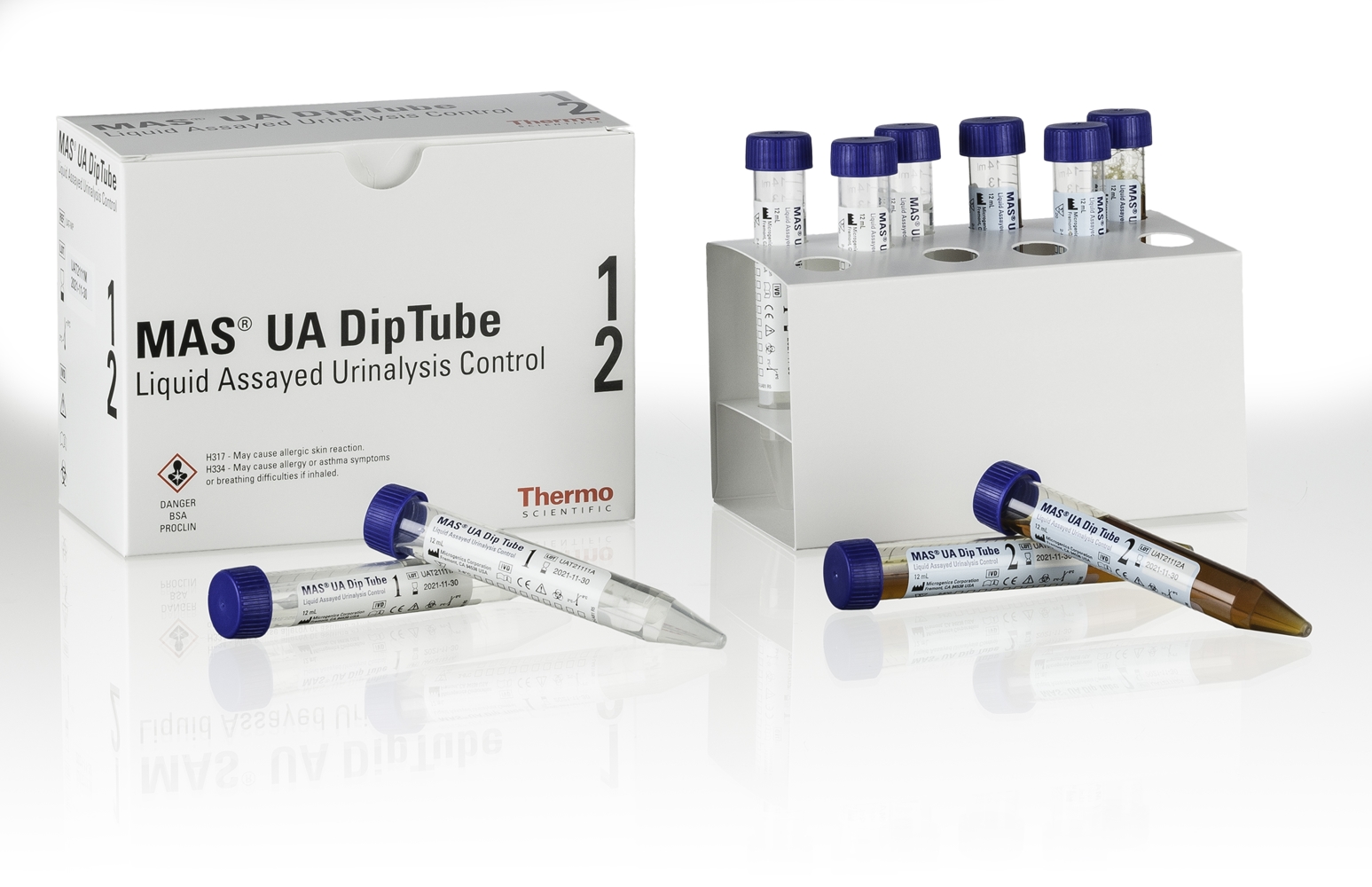 Intern kontroll för urinsticka MAS UA Dip tube - Level 1&2 rör KYLVARA - 10 st