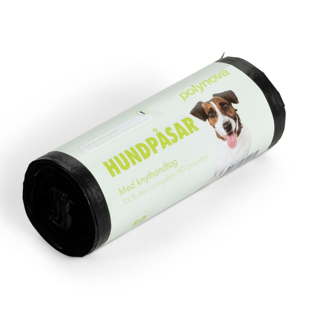 Hundpåse plast knythand, HD-polyeten på rulle 20my - 1