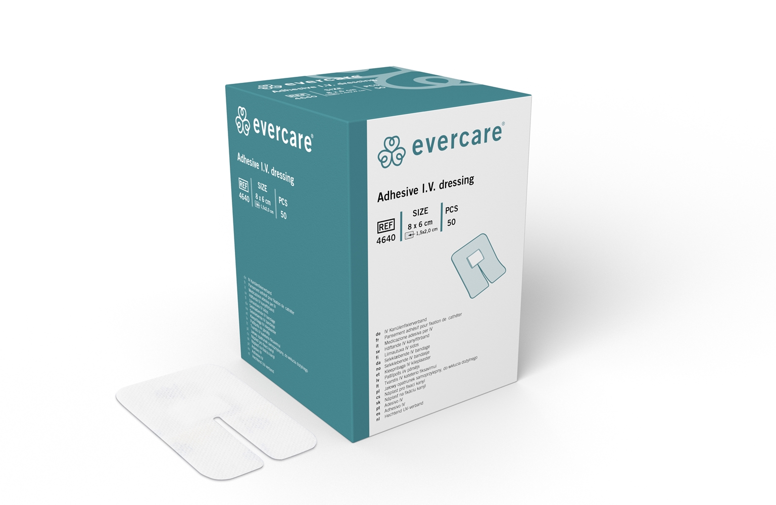 Venkateterförband nonwoven evercare, 6x8cm slits - evercare® - 1
