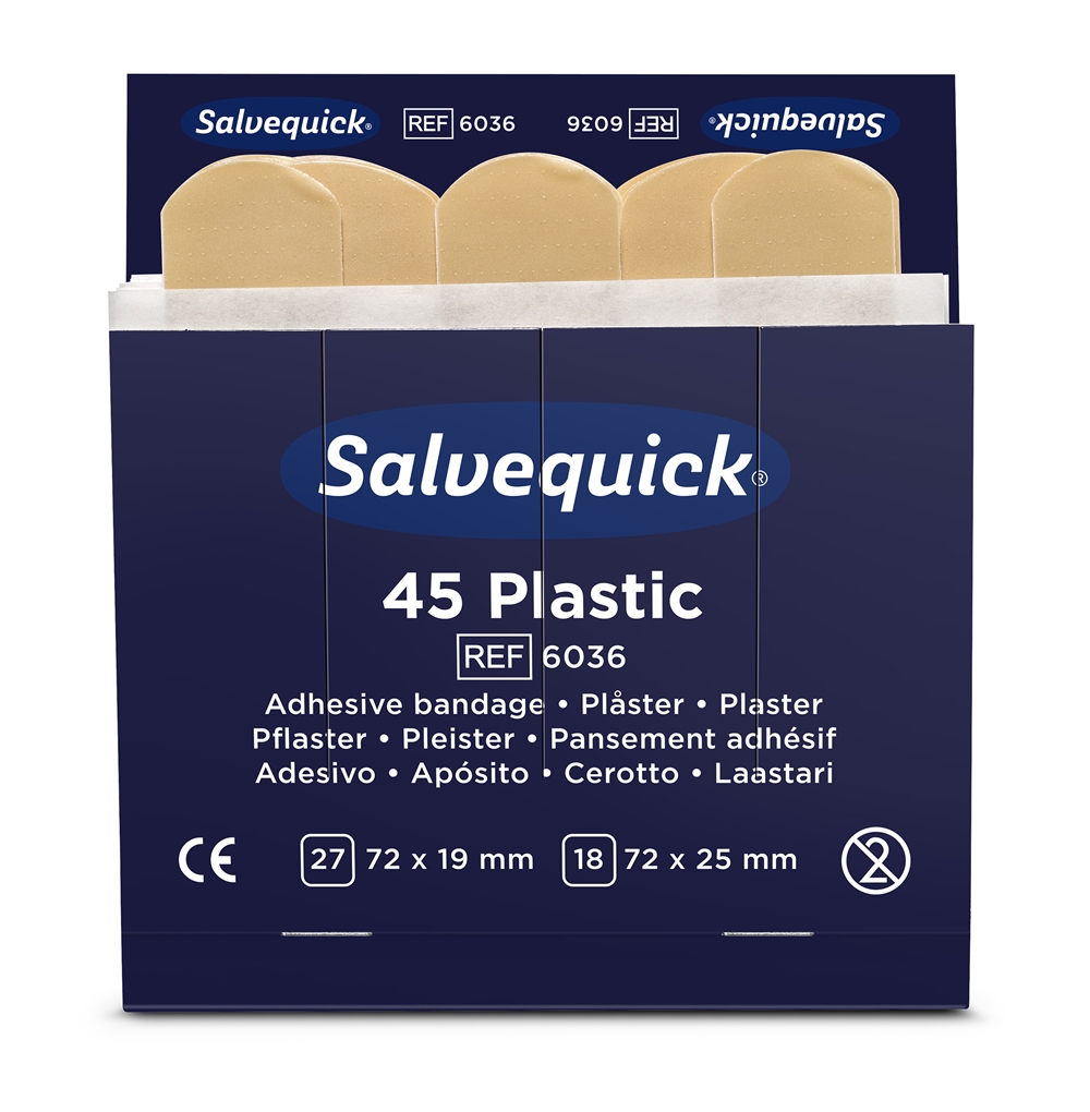 Plåster Salvequick refill - 45 Plastic - 270 st/förp.