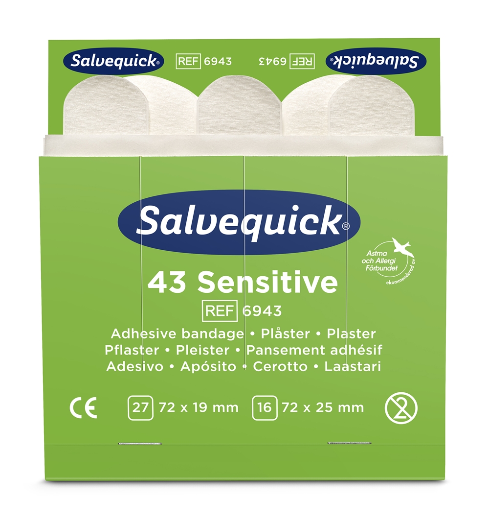 Plåster Salvequick refill - 43 Sensitive - 258 st