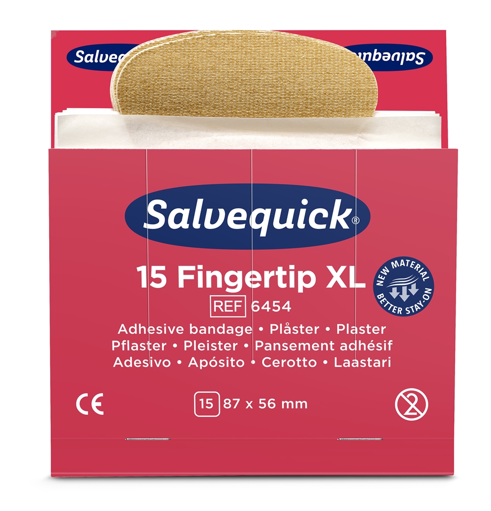 Plåster Salvequick refill - 15 Fingertip XL - 90 st