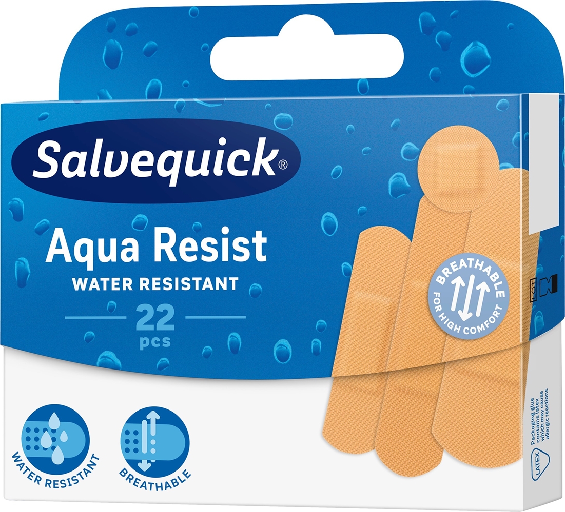 Plåster plast Salvequick - 22/ask i 4 stl beige st-pack - 22 st/förp.