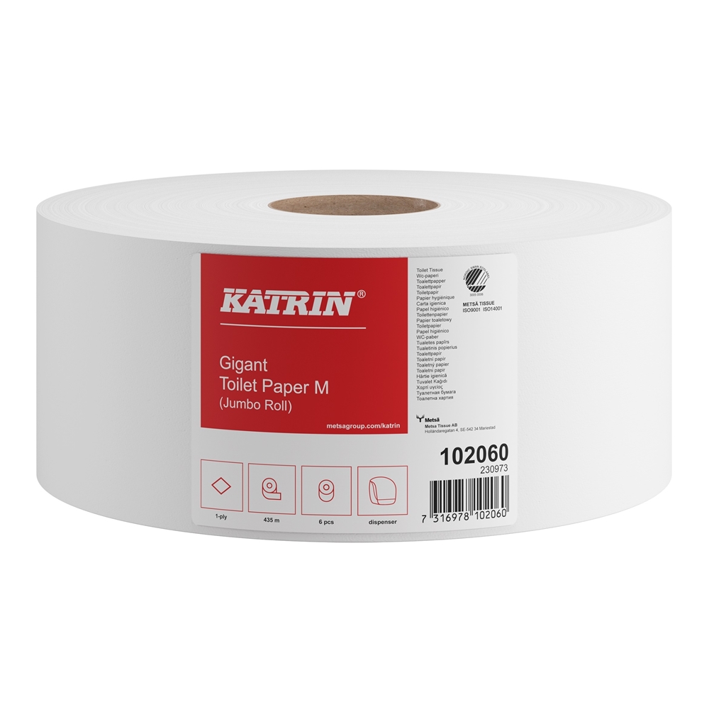 Toalettpapper 1-L Gigant - Katrin Basic 435m 1,07kg - 6 st