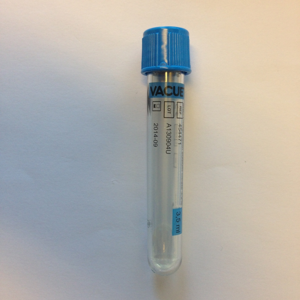 Vakuumrör VACUETTE transparent etikett - 5/3,5ml Na-citrat 3,2% blå - 50 st