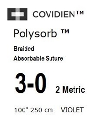 Sutur R Polysorb 3-0 H multifi