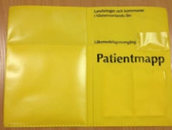 Patientmapp blå (gul) plast