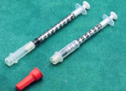 Insulinspruta med säkerhetskanyl Monoject