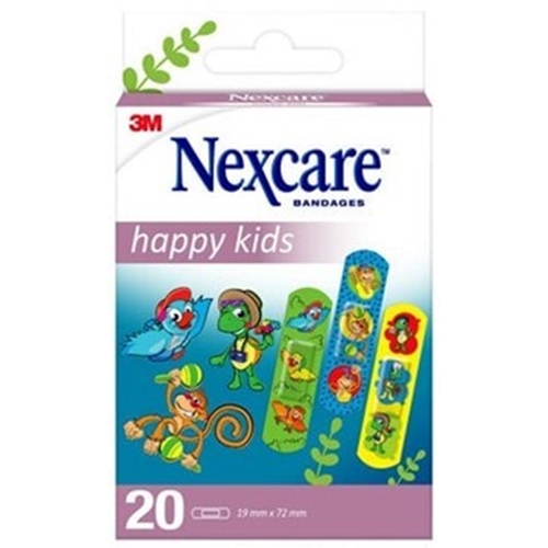 Barnplåster Nexcare Soft - 20/ask19x72mm olika djurmotiv - 20 st/förp.