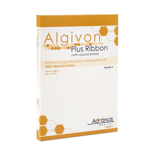Alginatförband honung Algivon Plus - 2,5x20cm Ribbon - 5 st