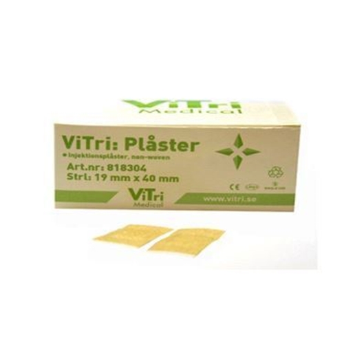 Injektionsplåster plast Vitri - 3,8x3,8cm transparent - 200 st/förp.