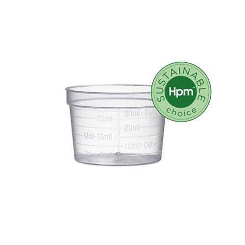 Medicinbägare plast Eco+ - 30 ml bred transparent - 50 st