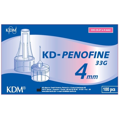 Pennkanyl KD-Penofine - 33G (0.21 x 4 mm) Röd - 100 st