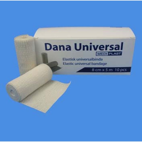 Kräppad stödbinda Danauniversal - 8cmx5m bomull/polyamid/polyu - 10 st