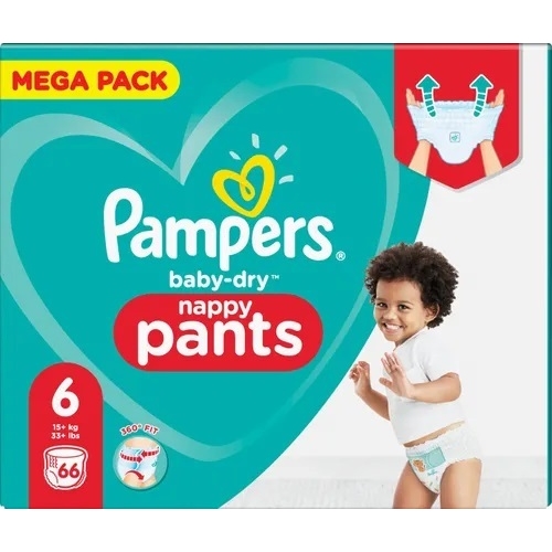 Byxblöja Pampers BabyDry Pants - S6 15+kg  - 66 st