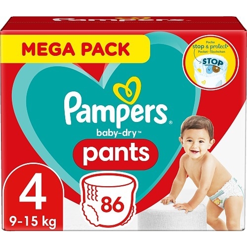 Byxblöja Pampers BabyDry Pants - S4 9-15kg  - 86 st