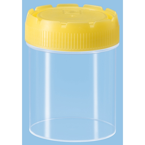 Burk plast med skruvlock - 70ml PP gult lock HDPE