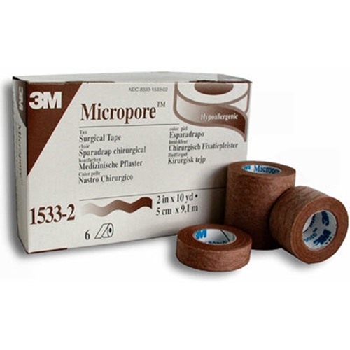 Häfta papper Micropore beige - 1,2cmx9,1m - 24 st/förp.