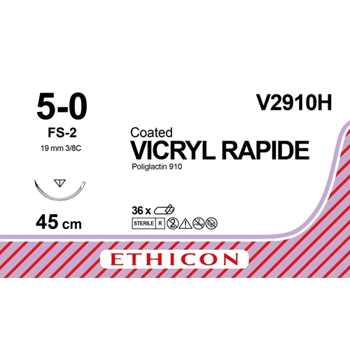 Sutur Vicryl Rapid 5-0 V2910H - 45cm nål FS-2 - 36 st
