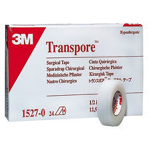 Häfta plast perforerad Transpore - 1,2cmx9,1m - 24 st/förp.