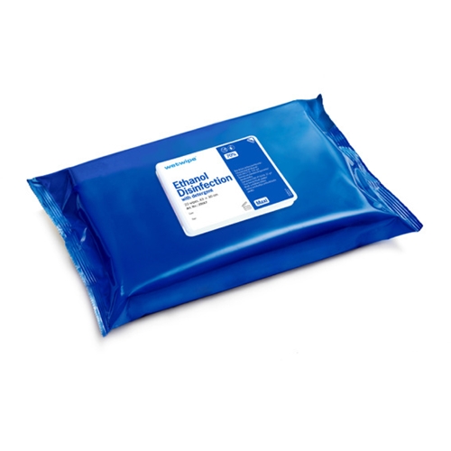 Desinfektionsduk med etanol och tensid engångs - 43x30cm Wet Wipe Maxi blå - 240 st